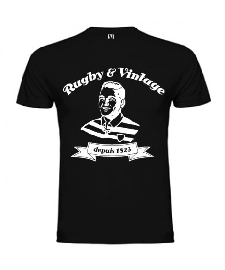 Tee Shirt Rugby & Vintage Buste Noir