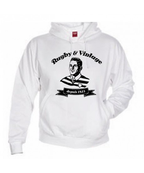 Sweat capuche Rugby & Vintage Buste Blanc