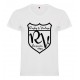 Tee Shirt col V Rugby & Vintage Ecusson blanc