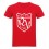 Tee Shirt col V Rugby & Vintage Ecusson Rouge