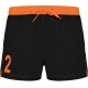 Short de Bain N°2 Orange et Noir