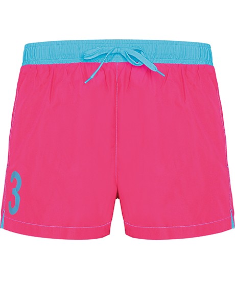 Short de Bain N°3 Rose et Bleu Turquoise