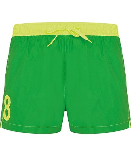 Short de Bain N°8 Vert et Jaune 