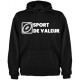 Sweat capuche "Valeur" Noir/Blanc