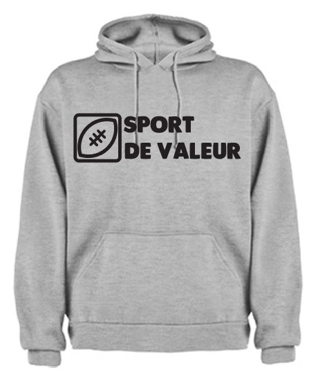 Sweat capuche "Valeur" Gris/Noir