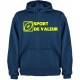 Sweat capuche "Valeur" Navy/Jaune