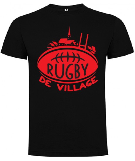 Tee Shirt "Village" LoLRugby Noir/Rouge