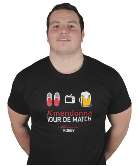 Tee shirt Aficionados "Jour de Match" Noir