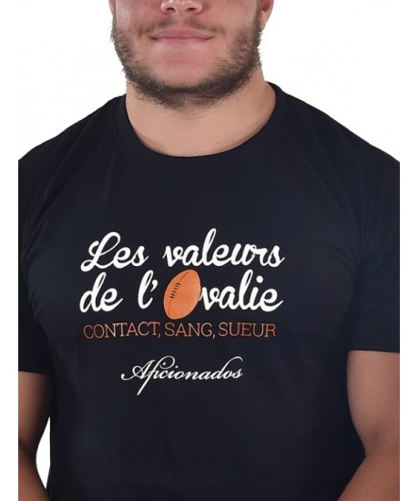 Tee shirt Aficionados "VALEURS" Noir