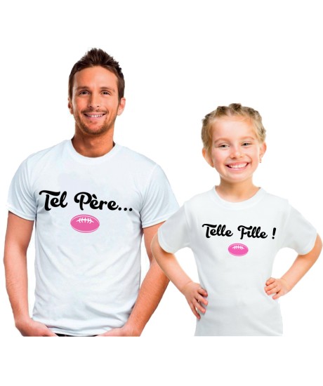 Duo de Tee-shirts Père et Fille Tel père Telle Fille