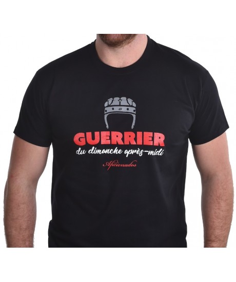 Tee shirt Aficionados "Guerrier du Dimanche après-midi" Noir