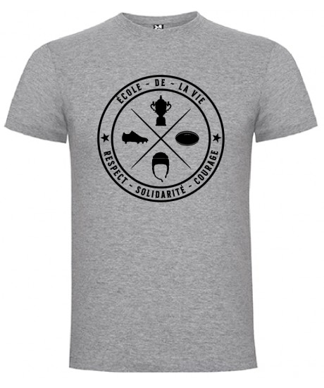 Tee shirt  "Ecole " Gris