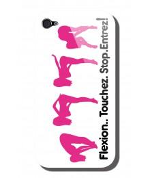 Coque " Flexion Touchez Stop Entrez" Blanc 