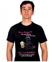 Tee shirt LOL Rugby " Foot ou Rugby  " Noir