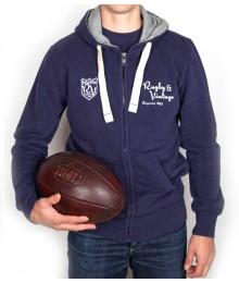 Sweat Rugby & Vintage bleu 