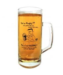 Chope de bière Lol Rugby "Foot ou Rugby "