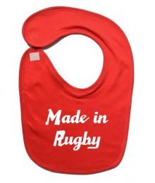 Bavoir bébé "Made in Rugby" Rouge/Blanc