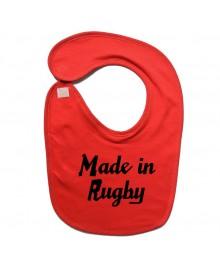 Bavoir bébé "Made in Rugby" Rouge/Noir