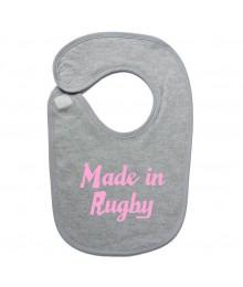 Bavoir bébé "Made in Rugby" Gris/Rose