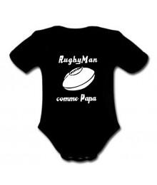 Body bébé "RugbyMan comme Papa" Noir/Blanc