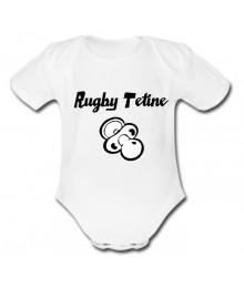 Body bébé "Rugby Tétine" Blanc/Noir