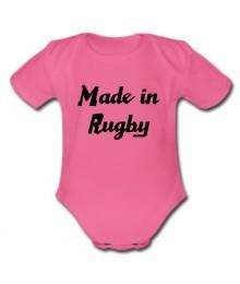 Body bébé "Made in Rugby" Rose/Noir