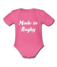 Body bébé "Made in Rugby" Rose/Blanc