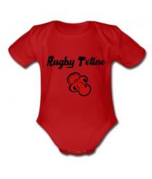Body bébé "Rugby Tétine" Rouge/Noir