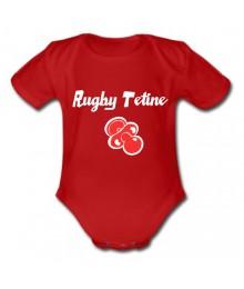 Body bébé "Rugby Tétine" Rouge/Blanc