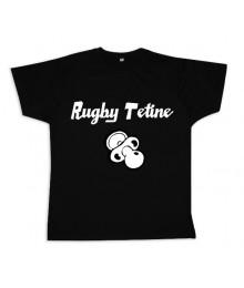 Tee shirt rugby bébé "Rugby Tétine" Noir/Blanc