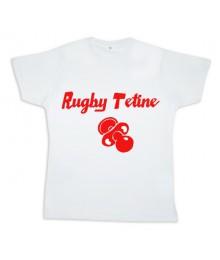 Tee shirt rugby bébé "Rugby Tétine" Blanc/Rouge