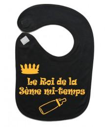 Bavoir bébé "Roi de la 3ème mi-temps" Noir/Or