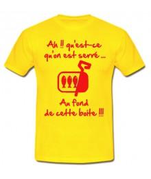 Tee shirt rugby humour "Les Sardines" Jaune/Rouge