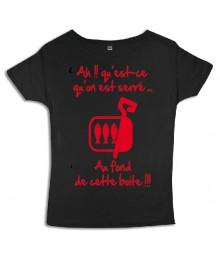 Tee shirt femme 3ème mi-temps "Sardines" Noir/Rouge