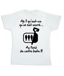 Tee shirt Rugby bébé "Sardines" Blanc/Noir