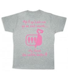 Tee shirt Rugby bébé "Sardines" Gris/Rose