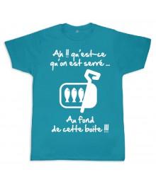 Tee shirt Rugby bébé "Sardines" Turquoise/Blanc