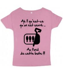 Tee shirt femme 3ème mi-temps "Sardines" Rose/Noir