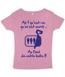 Tee shirt femme 3ème mi-temps "Sardines" Rose/Bleu