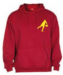 Sweat Capuche Rugby Essentiels Rouge