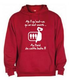 Sweat Capuche "Sardines" Rouge