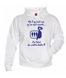 Sweat Capuche "Sardines" Blanc