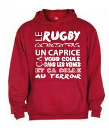 Sweat Capuche Rugby Terroir Rouge