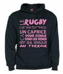 Sweat Capuche Rugby Terroir Noir