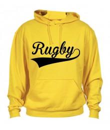 Sweat capuche Rugby Jaune