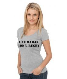 Tee shirt Maman 100 % Rugby Gris