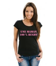 Tee shirt Maman 100 % Rugby Noir