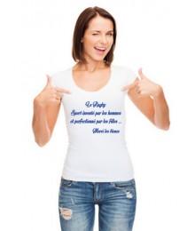 Tee shirt Rugby filles "merci les bleues" Blanc