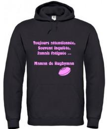 Sweat Maman de rugbyman Noir / rose 