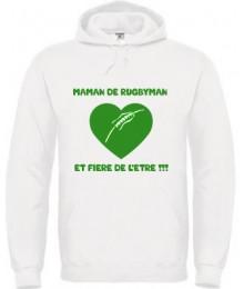 Sweat Maman fière blanc Vert